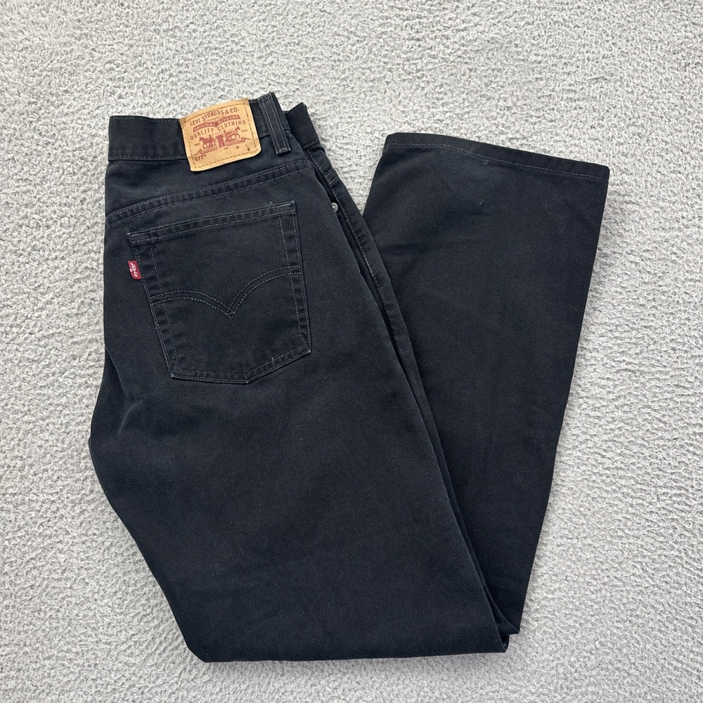 Vintage Levi's 577 Lower Rise Loose Fit Jeans Black Baggy 2000s Women's 12M x 31